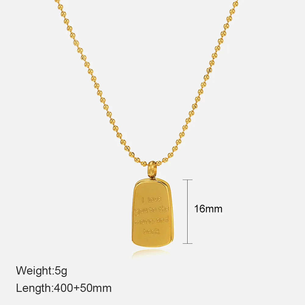 French Vintage Star Moon Stainless Steel Necklace 18K Gold Plated Twist Chain Necklace