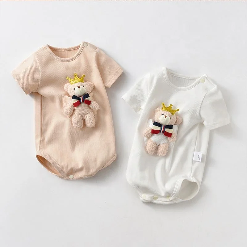 Neutral Toddler Summer Romper Autumn Organic Cotton Sleepwear Comfy Custom Logo Bodysuit 1 Piece Set Unisex Baby
