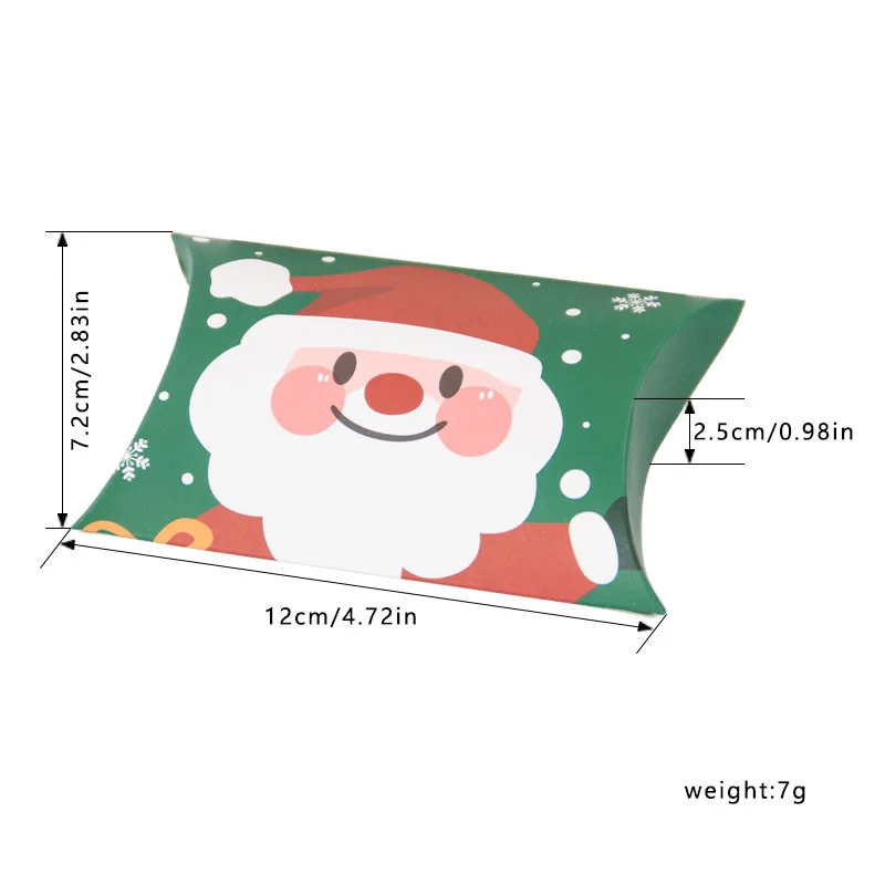 European style new Christmas candy packaging box Christmas pillow box packaging happy candy paper box 12 color spot wholesale
