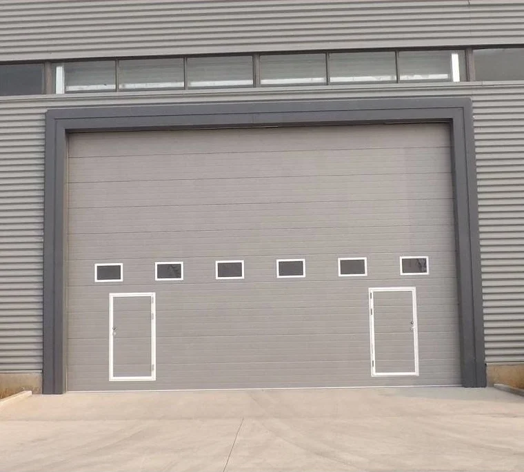 Steel Insulated Industrial Sectional Door With Best Price With Pedestrian Door