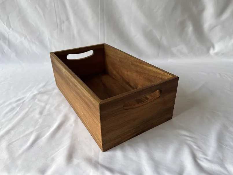 FSC certificated Acacia Wooden Serving Tray with Handles,Wood Serving Platter,Storage Tray Organizer for Kitchen Countertop