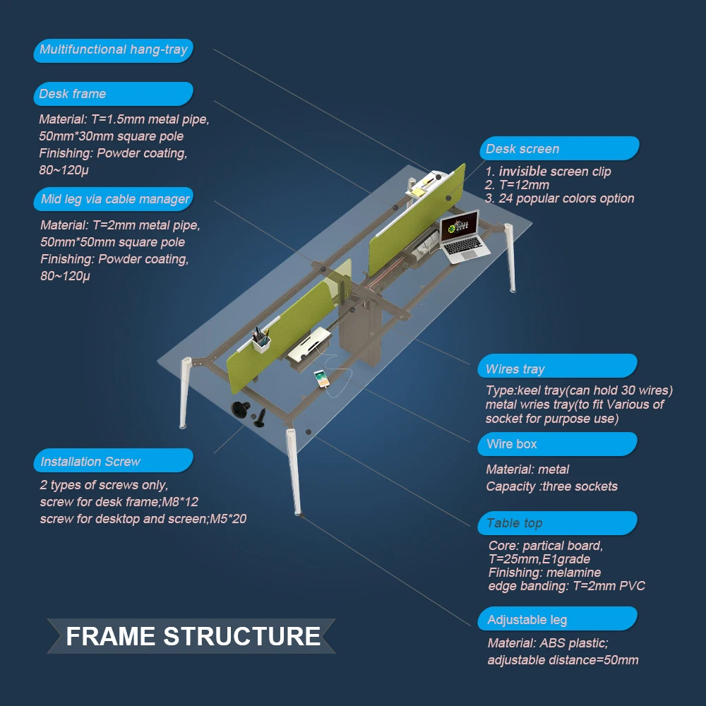 
Chinese low price office The office partition modern design cubicle office workstation furniture 