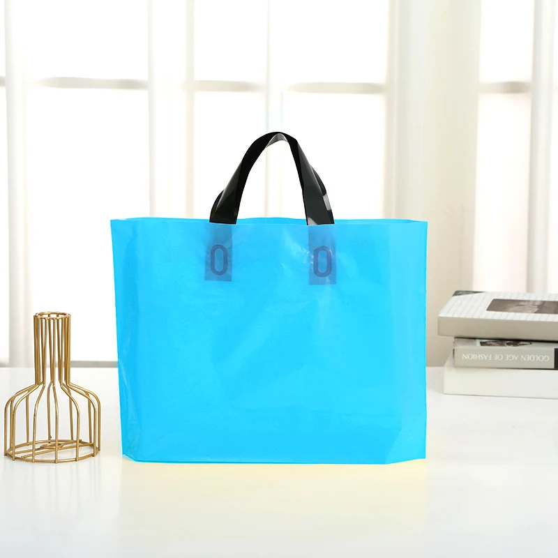 Manufacture Custom Shopping Plastic Gift Shop Carry Bag Ldpe Plastic Tote Bag Custom With Soft Loop Handle