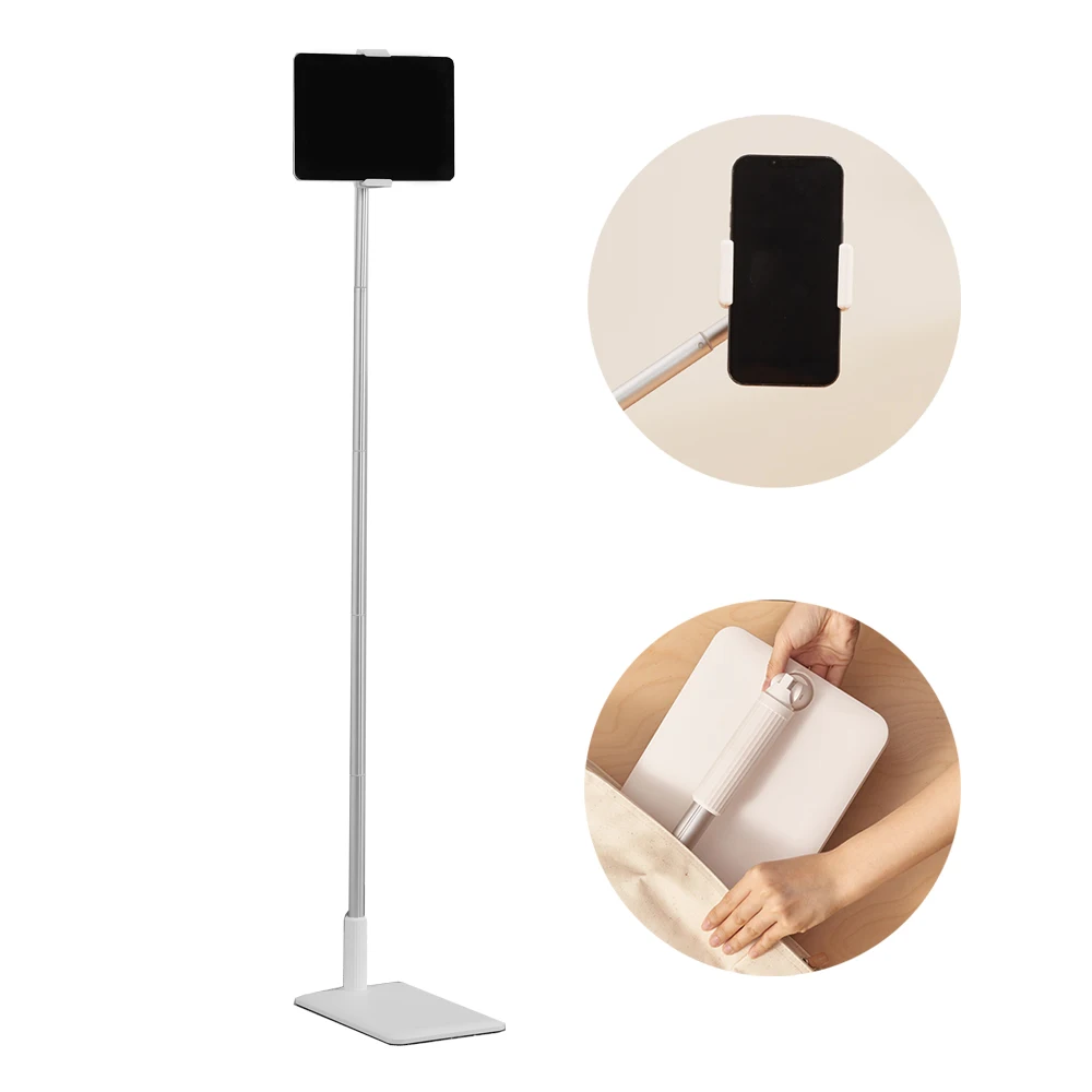 Adjustable Height Aluminum Live Broadcast Mobile Phone Stand Mobile Phone Floor Stand for Recording