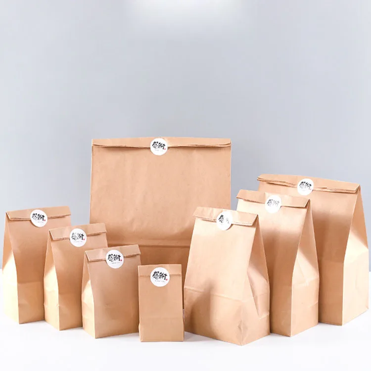 Custom Logo Size Kraft Paper Bags Food Takeout Packaging Shipping  Paper Bags For Food Takeaway
