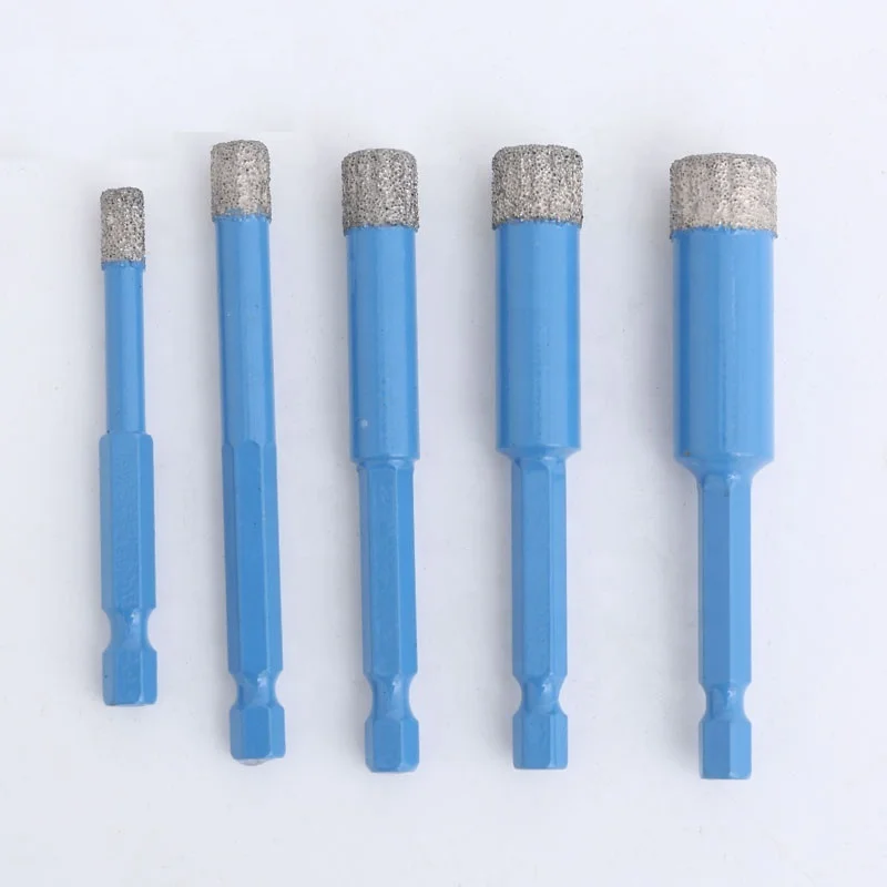High quality Quick fit Hexagon Shank Hole Saw Vacuum Brazed Diamond Core Drill Bit for Ceramic Porcelain Marble Drilling