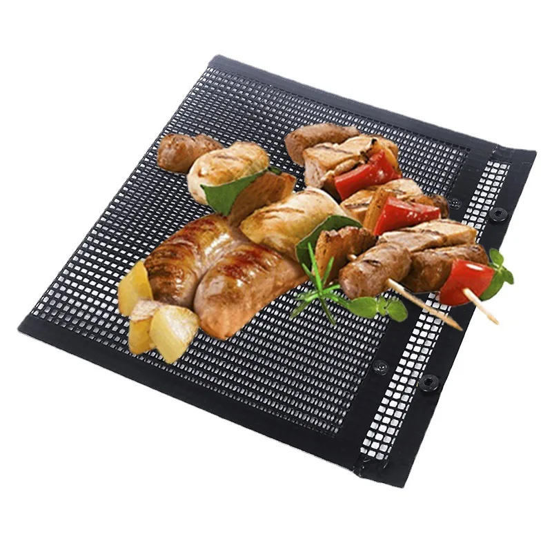 Professional Food Grade Outdoor Barbecue Grill Bags Non Stick Bbq Mesh Grill Bags Grade Fiberglass Coated Mesh Grilling Tool