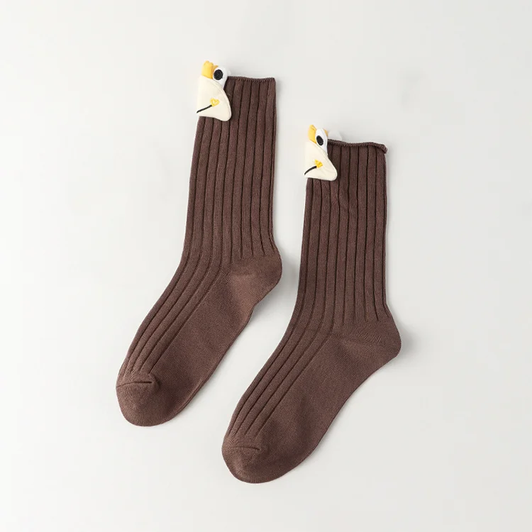 Autumn and winter 3d cute cartoon frog womens fashion long warm thick socks