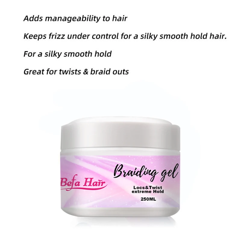 Hair Gel,Oem Private Label Strong Hold 4C Hair Edge Control Braiding Gel