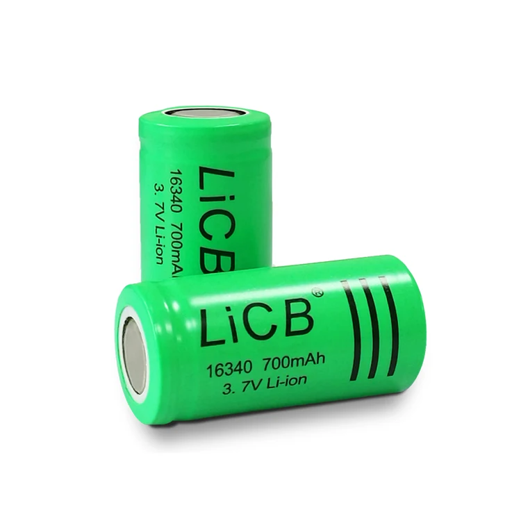 Licb 700Mah 3.7V Cylinder Lithium Ion Batteries Icr 16340 Li-Ion Rechargeable Cr123A Battery