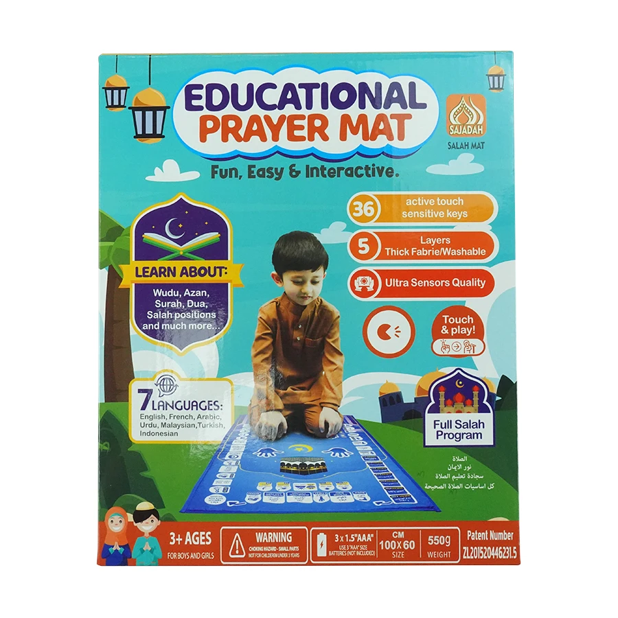 foldable Electronic Islamic educational kids prayer mat   interactive Prayer Rug Gifts muslim prayer matK20