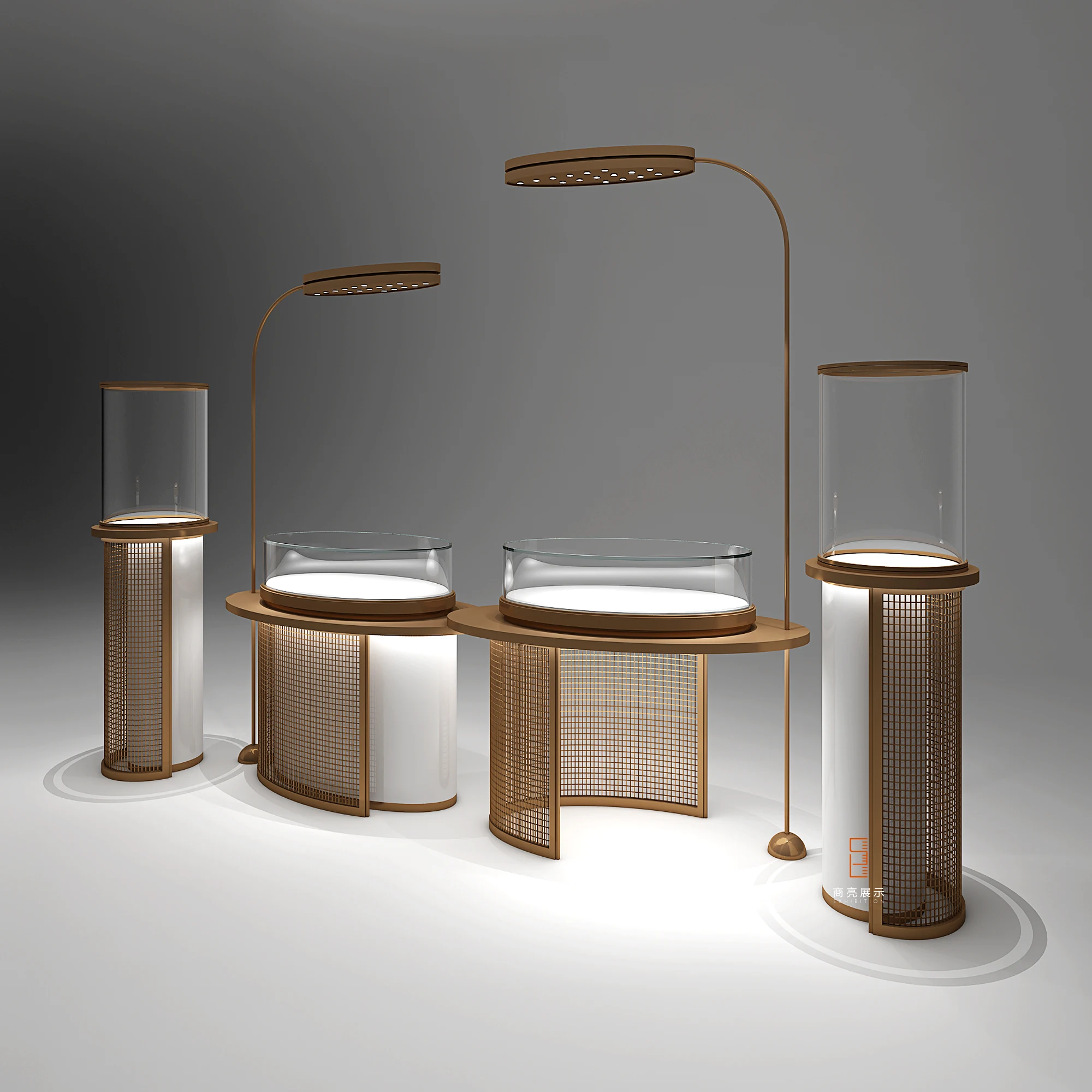 Support custom jewelry display cabinet jewelry showcase Glass luxurious exhibition stand for jewelry trinkets