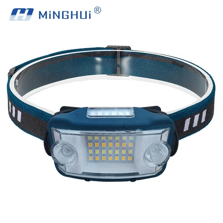 New Powerful Type C Red Dimmable Head torch Lamp 18650 Sensor Led Camping Waterproof COB LED Induction Headlamp