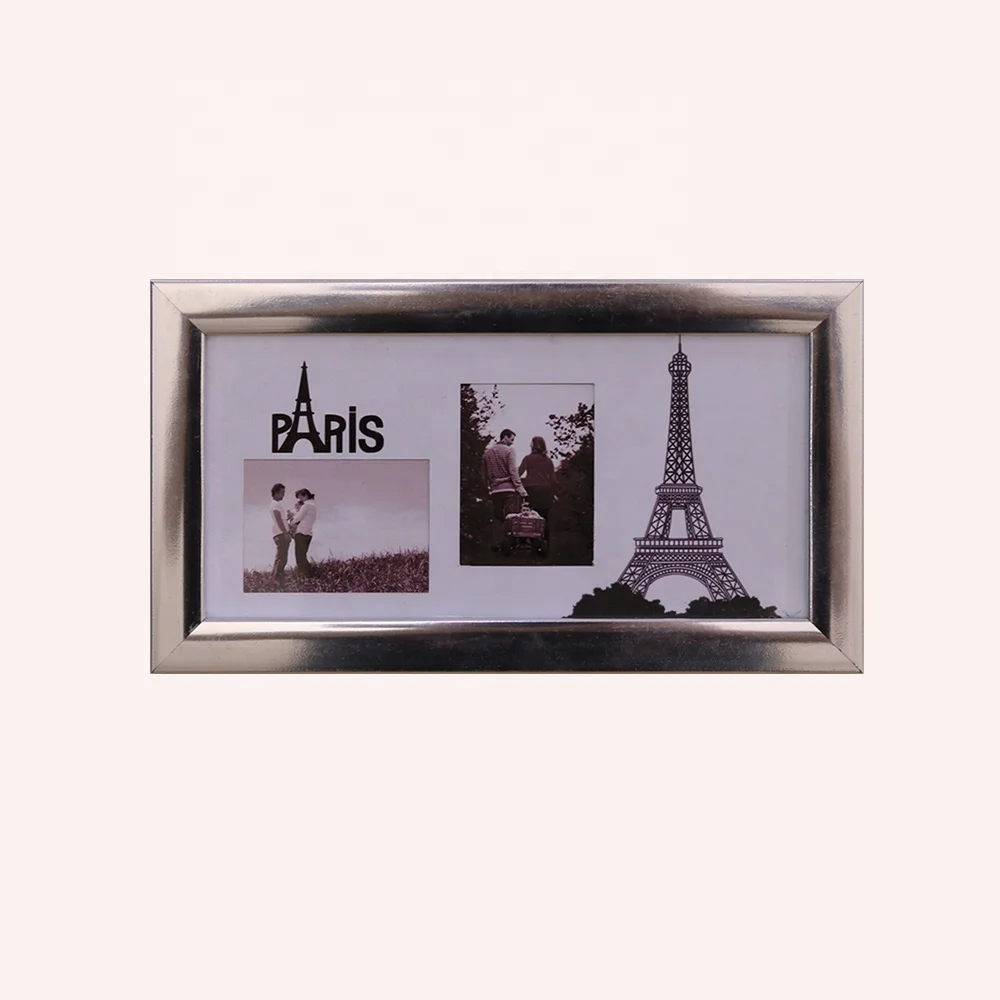 
SUNBOW Shiny Silver 4*8' PS Plastic Photo Parents and Kids Romance France Paris Eiffel Tower for Home Decoration Display 