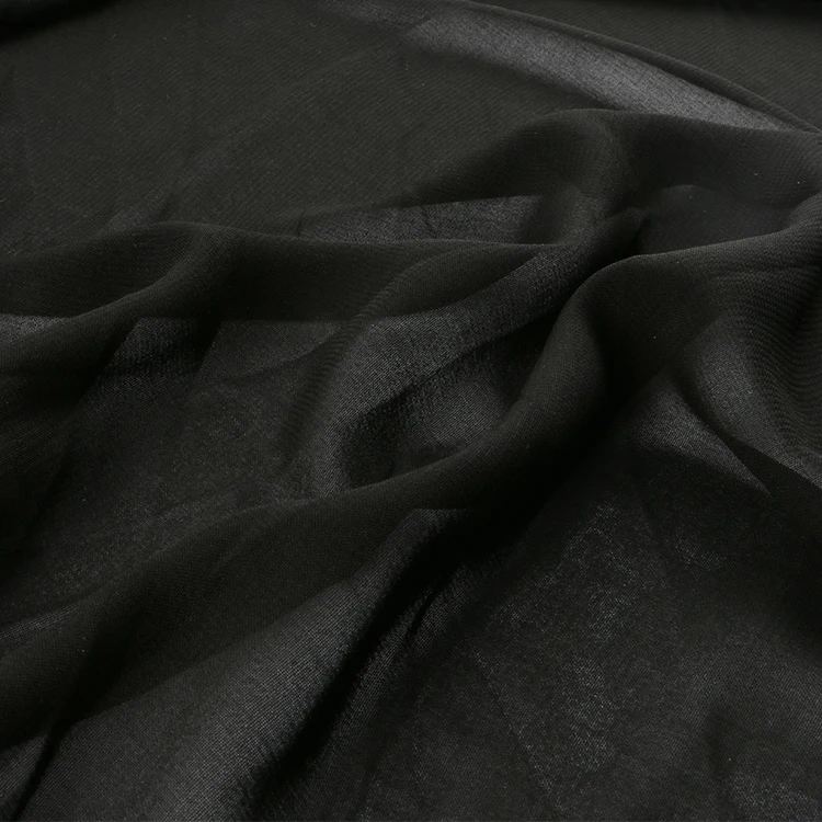 Muslim islamic arab polyester 30D wool chiffon formal black abaya hijab niqab burqa fabric