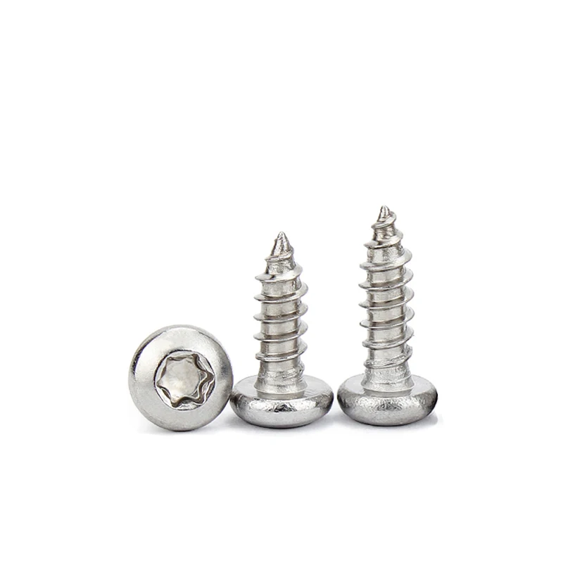 High quality 304 stainless steel pan head torx self tapping screws Pan star-shaped torx anti-theft tapping wood screws