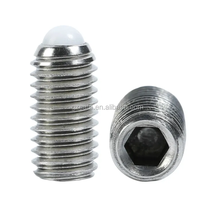Stainless Steel 304 Allen Drive Spring Plungers POM Ball Hex Socket Ball Point Set Screws