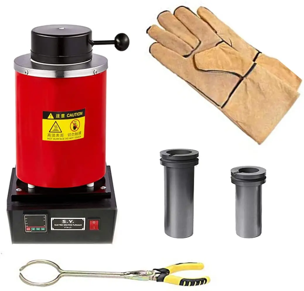 Mini 1/2/3KG melting furnace melting induction for GOLD and silver Electric digital furnace machine 1KG & 3KG Graphite Crucible