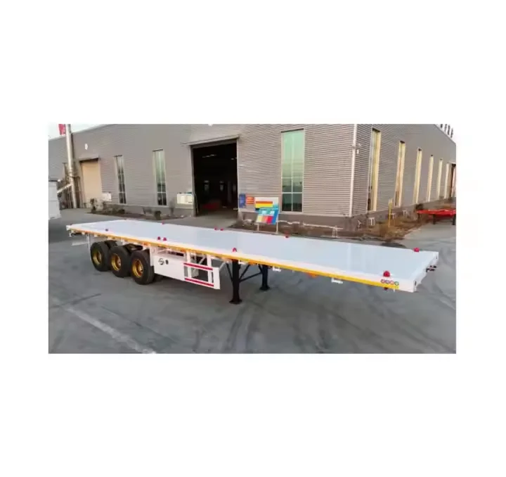 Hot Sale Best Quality China Manufacturer Customize 3 Axle 20 Ft 40 Ft Container Transport Flatbed Semi Trailer