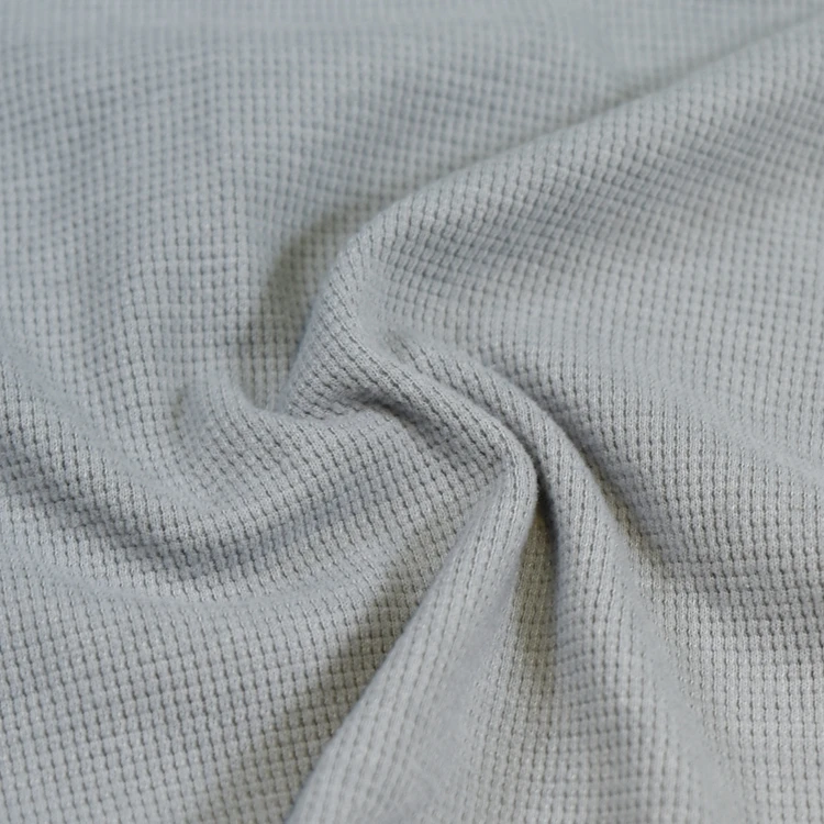 Durable CVC Inflexible Cotton Polyester Medium Weight Waffle Fleece Fabric