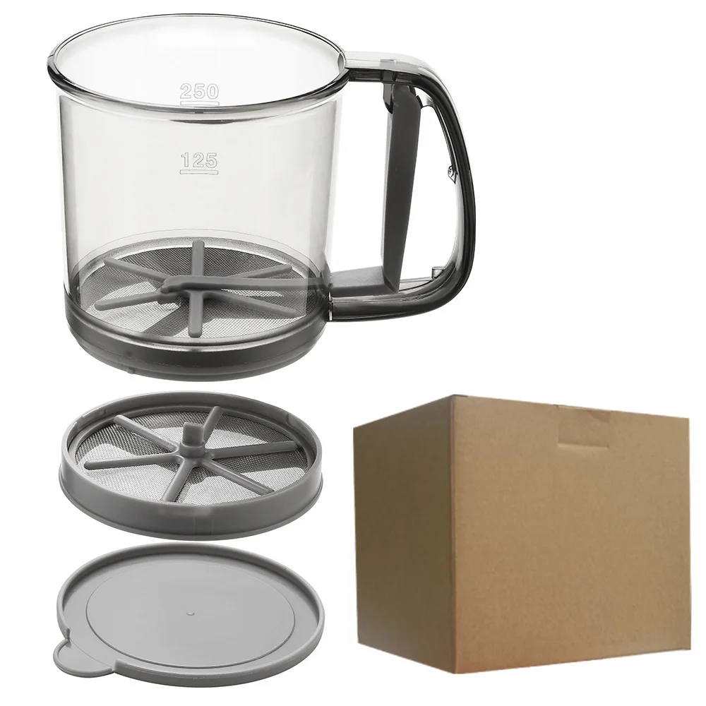 Plastic PP Whiskware Baking Tool Cup Filter Screen Batter Dispenser and Mixer with Squeeze Handle Measuring Label