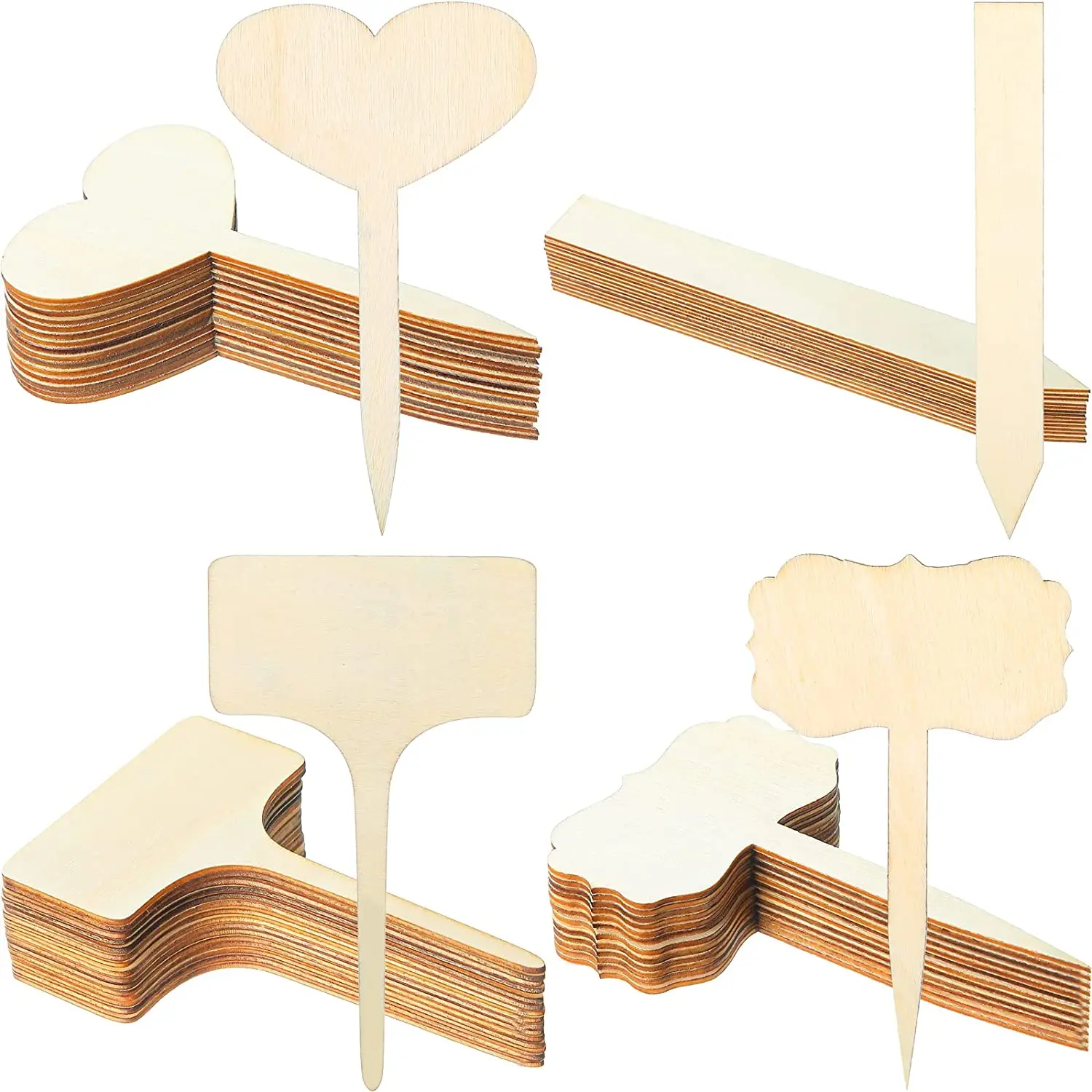 Low Cost Custom Herbs Seed Flowers Garden Jardin Vegetables Bamboo Wooden Plant Labels Tags Markers