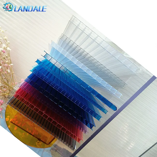 6mm 8mm 10mm UV extruded transparent honeycomb hollow polycarbonate sheet greenhouse garden roof popular
