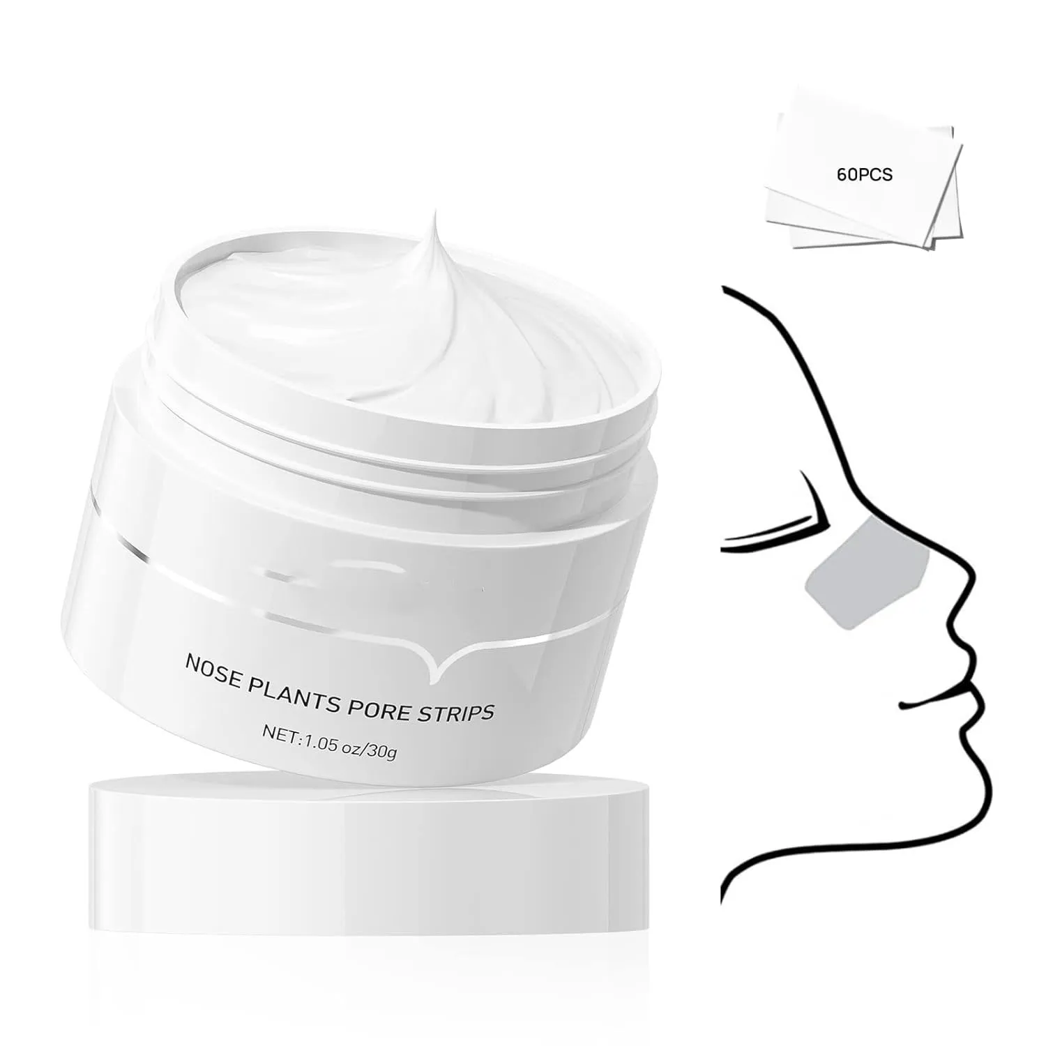 LANBENAAA Blackhead Remover Nose Plants Pore Strips Deep Cleansing Peel off Mask 60Pcs Nose StripsBlack Heads Remover from Face