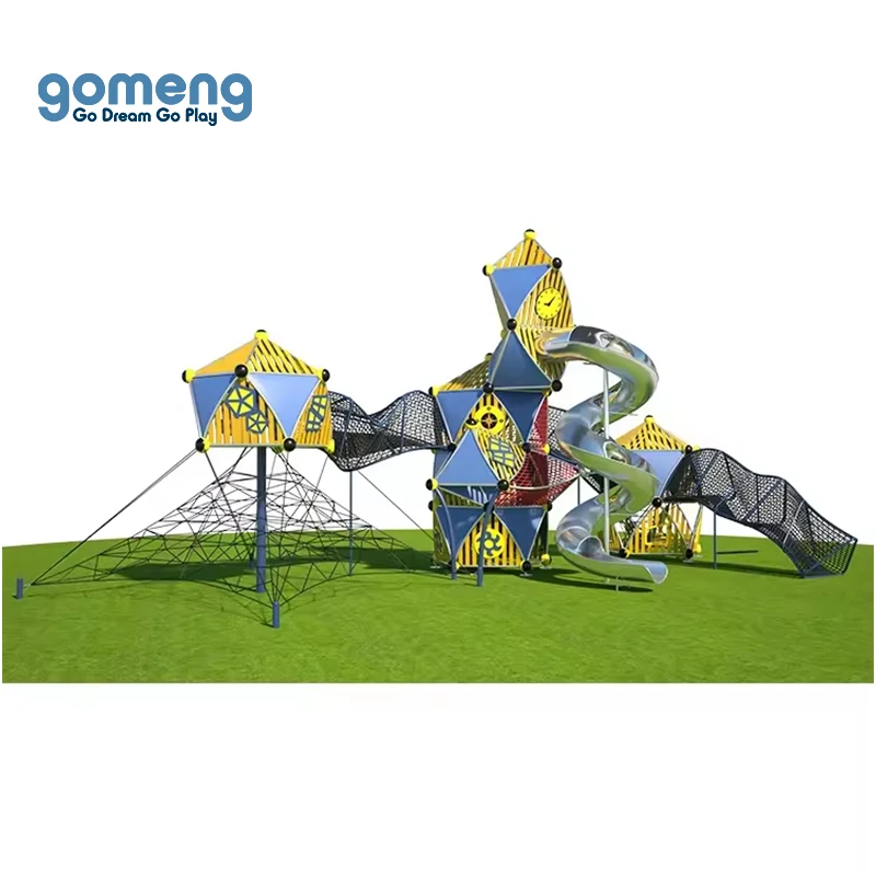 On the park grass metal playground outdoor climbing playground outdoor playground for children