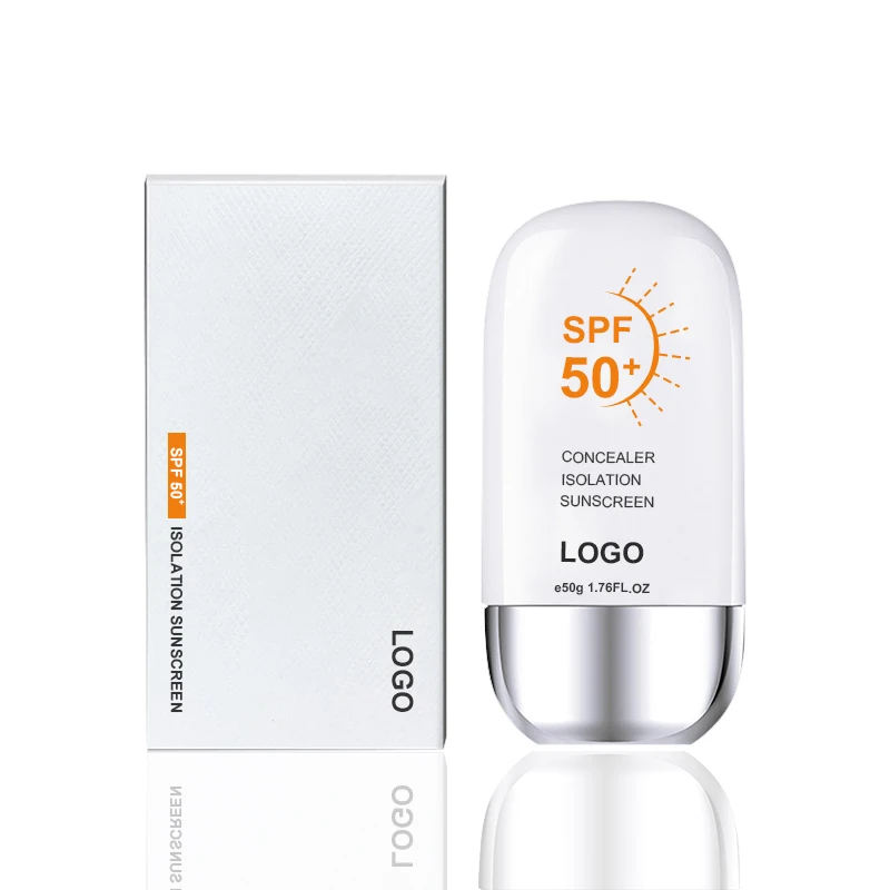 Private Label SPF 50 Oil-Free Zinc-Oxide Tinted Sunburn Sun Block Waterproof Sunscreen Whitening Sunblock Body And Face Cream