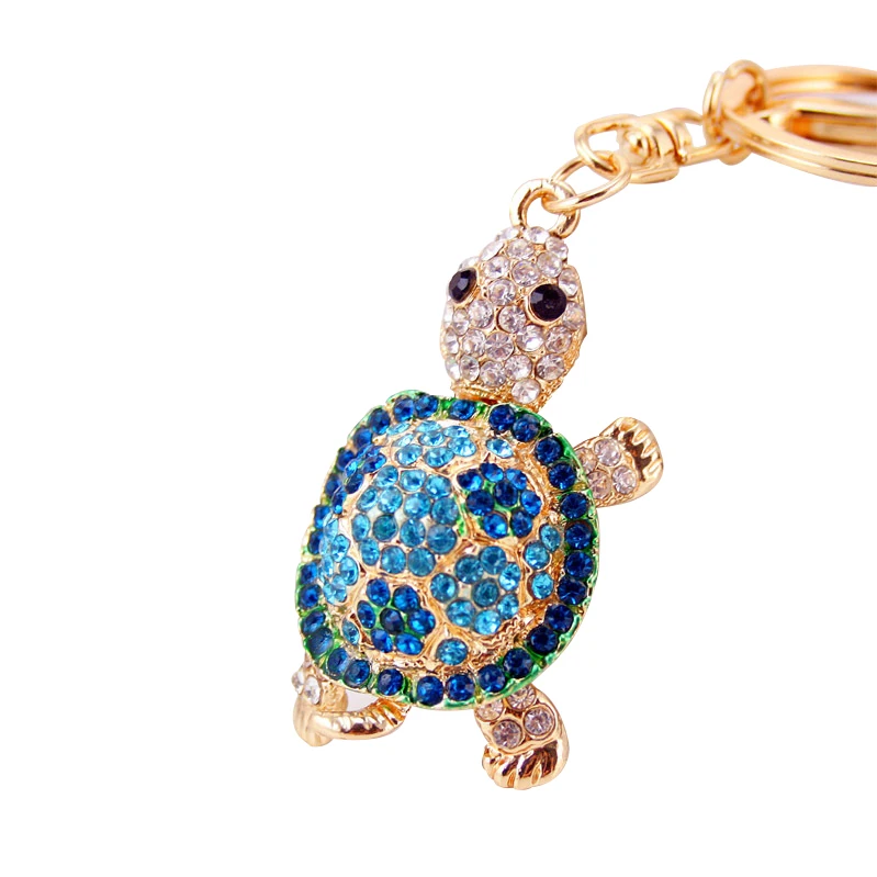 Diamond Little Turtle Car Keychain Female Bag Accessories Turtle Key Chain Animal Metal Keychain