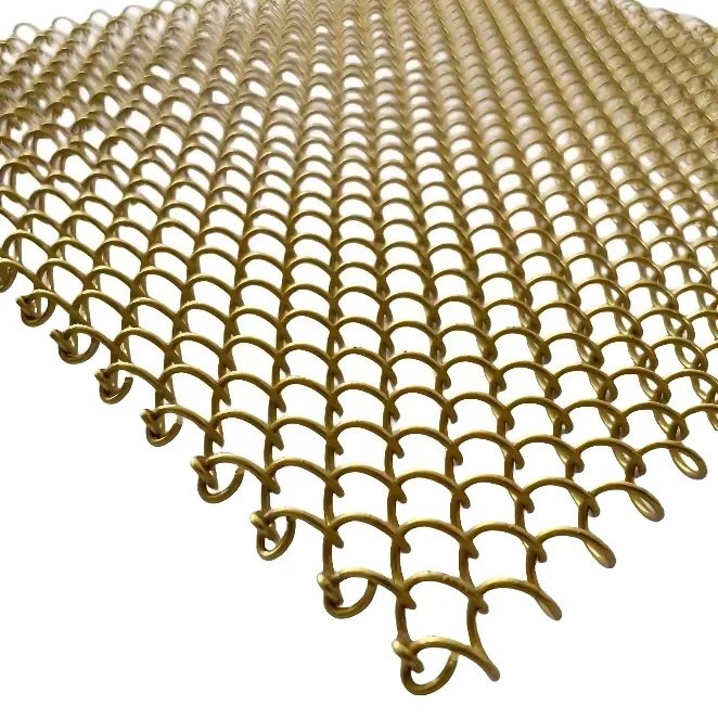 Spiral Pattern  Architectural  Meshes chain link wire mesh decorative chainmail curtains coil drapery  fabric