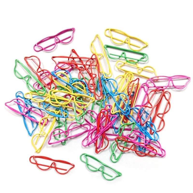 unique colorful eyeglasses shaped paper clips for office stationery gift sets eye health care advisement supplies 30 pcs per box