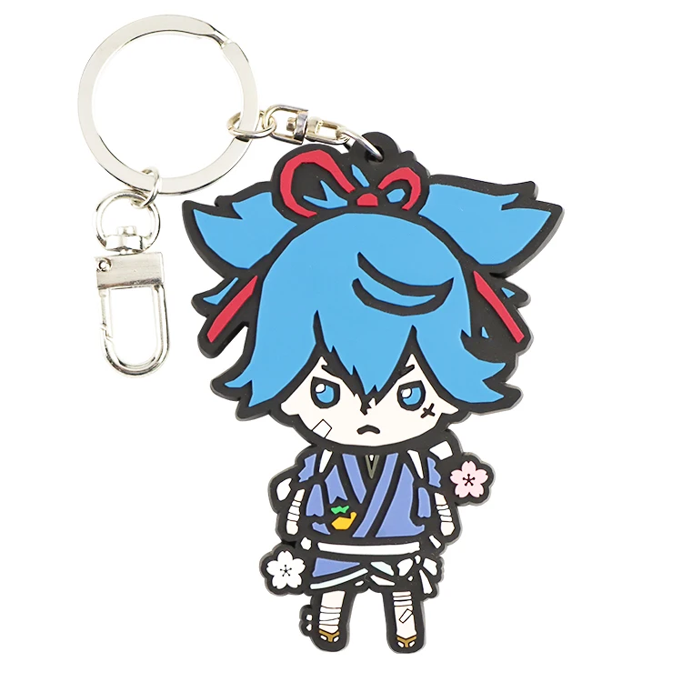Customized anime shaped keychain soft pvc keyring rubber keyring