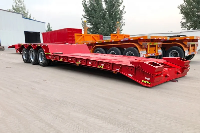 Front Loader Truck Trailers Semi Tractor 6x4 Used Delong Low Bed Truck Trailer Parts Ltd. Steel Panda China 3 Axle 30-80ton