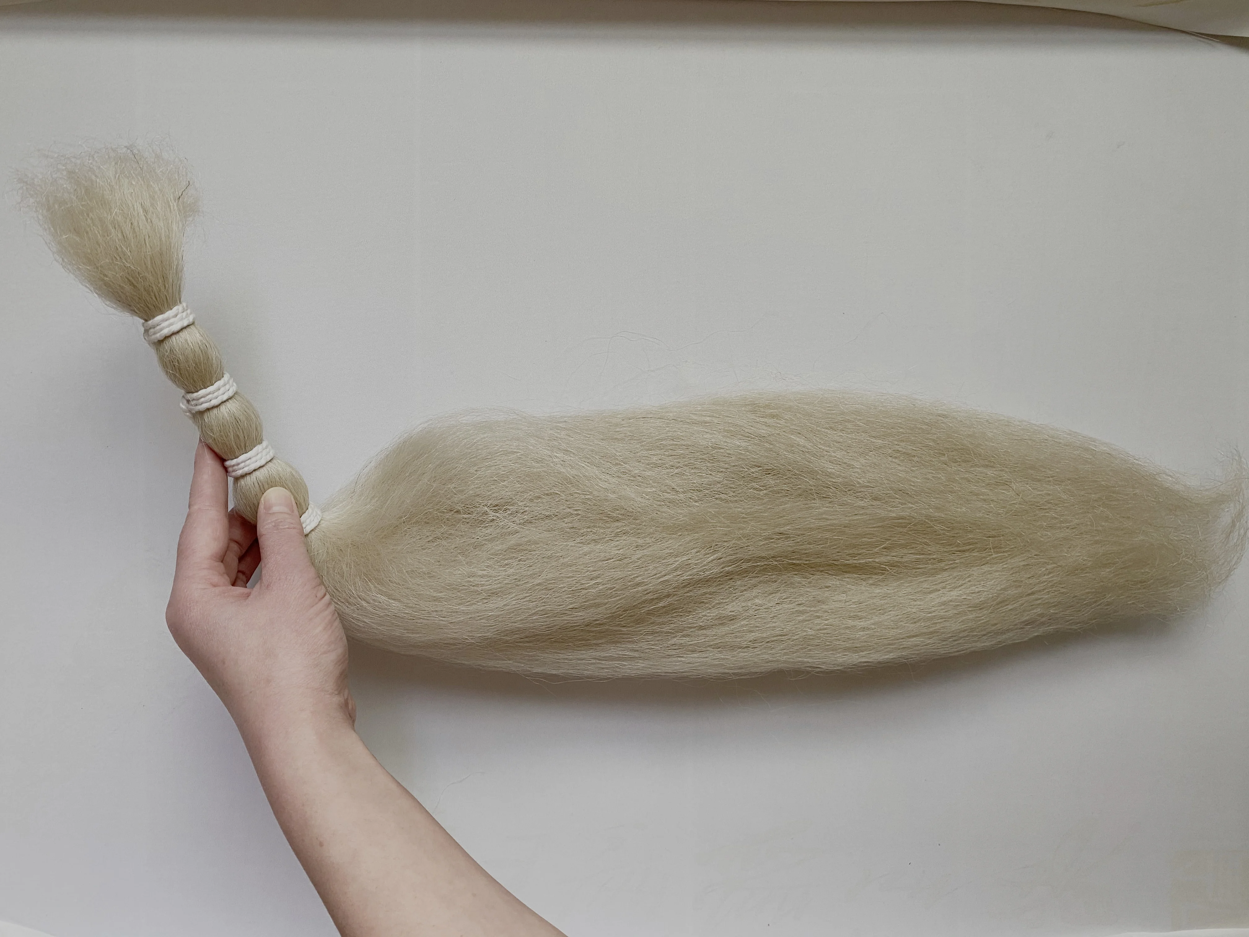 2023 animal hair bundles 100% washed yak tail hair natural white color 26'- 28'