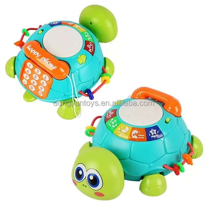 Tummy Time Development toys musical crawling turtle phone Early Learning Educational Toy for Infant Toddler with Light & Sound