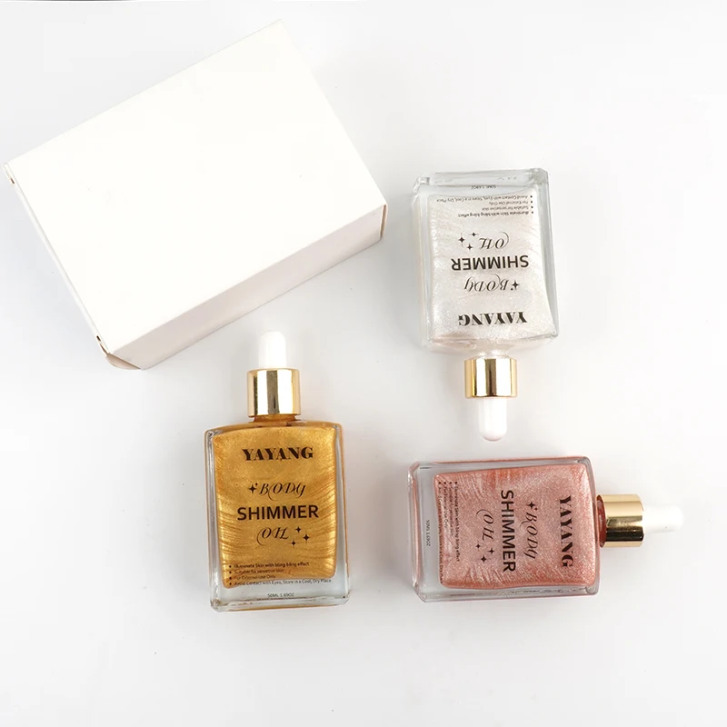 Body Oils Hypoallergenic Rose Pink Gold White 30ml bottle Shimmer Body Oils for Dry Body