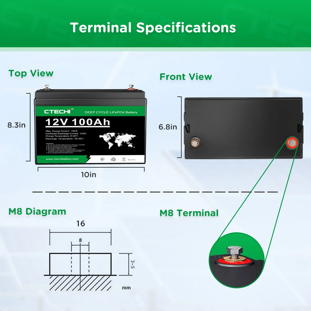 CTECHi OEM 12V 24V 36V 48V Battery Pack 50Ah 100Ah 200Ah 300Ah 400Ah LiFePo4 Lithium Ion Batteries Forklift EV Energy Storage