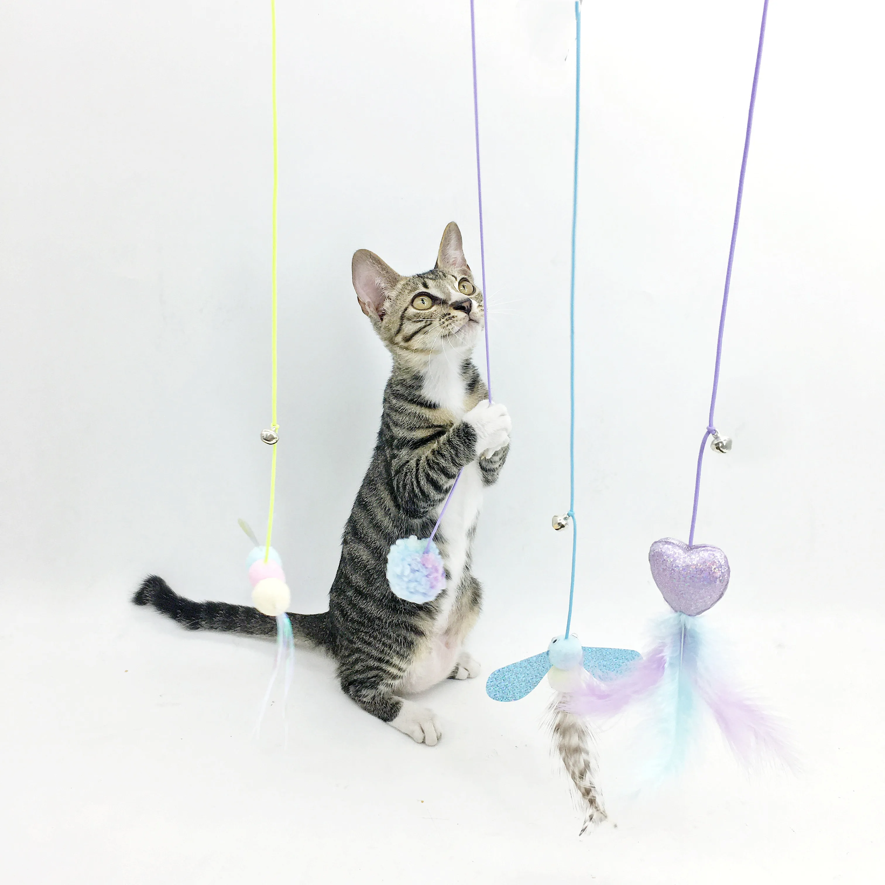 New Swing Hanging Door Cat Teaser Adjustable Relieve Boredom Elasticity Scratching and Biting Hanging Self Hi Cat Toys