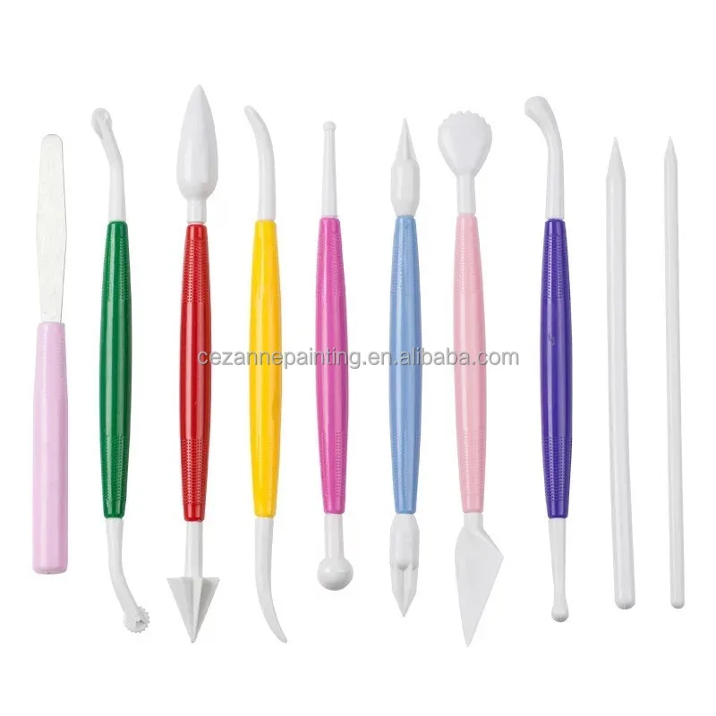 10pcs/set Art Clay Double Heads Plastic Pottery Clay pottery tools clay sculpting tool Crafts Supplies Practical