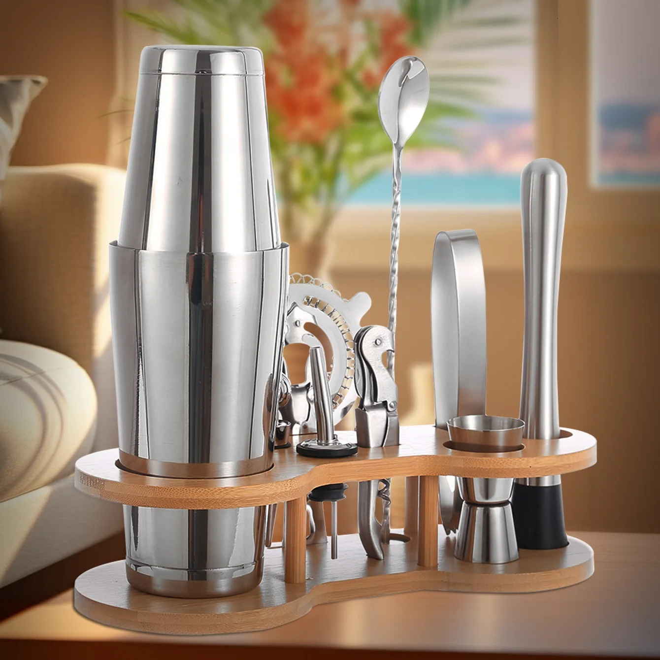 New Arrival Home Use Cocktail Making Boston Shaker Set 600ml Stainless Steel with Custom Logo for Bartenders Silver Metal