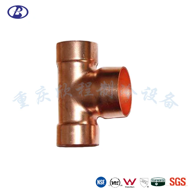 3 Way Copper Tee Reducer Refrigeration and Plumbing Copper Pipe Fitting