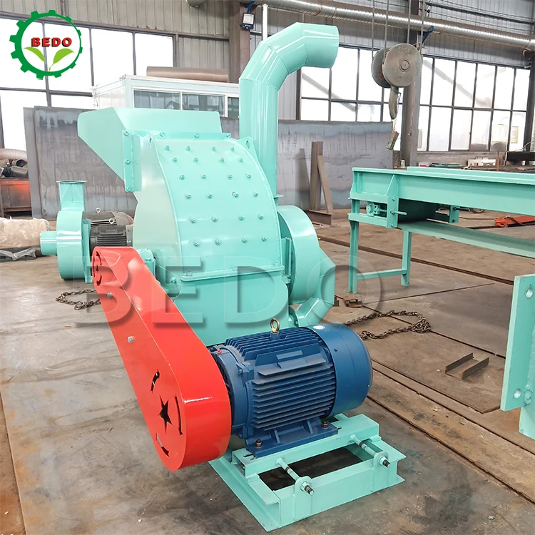 Hammer Mill Machine Drum Chipper Grinding Crusher Machine Wood Sawdust Conveyor Belt Wood Chip Crusher