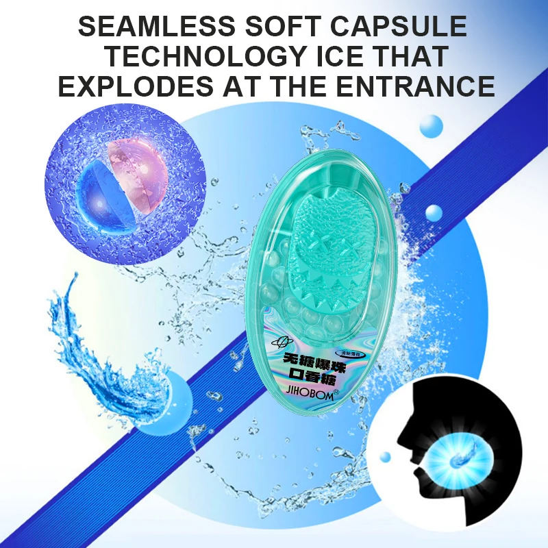 Breath Freshening Capsules popping bead candy menthol mint fruit flavor capsule chewing gum