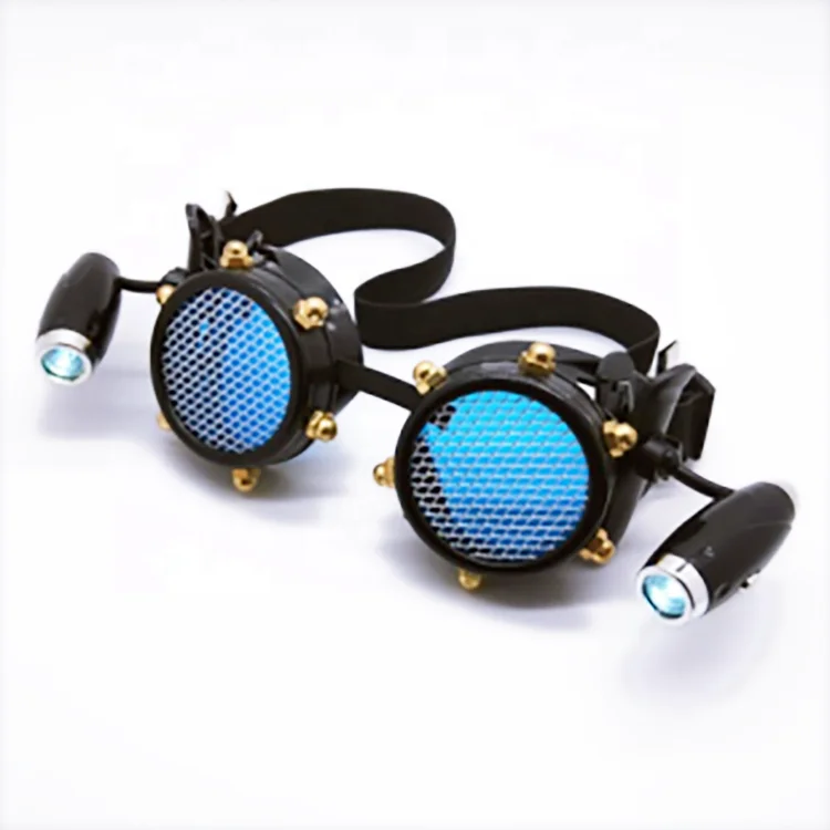 Party Retro Colored Lens Steampunk Glasses With Double Ocular Loupe Welding Goth Cosplay Vintage Goggles
