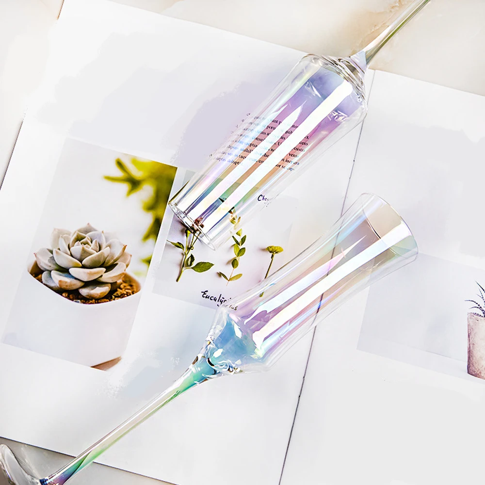 Wholesale Hand Blown Luxury Colorful Glass Champagne Flutes Wedding Party Champagne Glasses