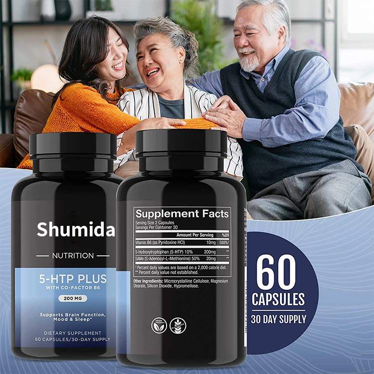 5-Hydroxytryptophan 5HTP capsules Vitamin B6 Supplements for Relaxed Mood