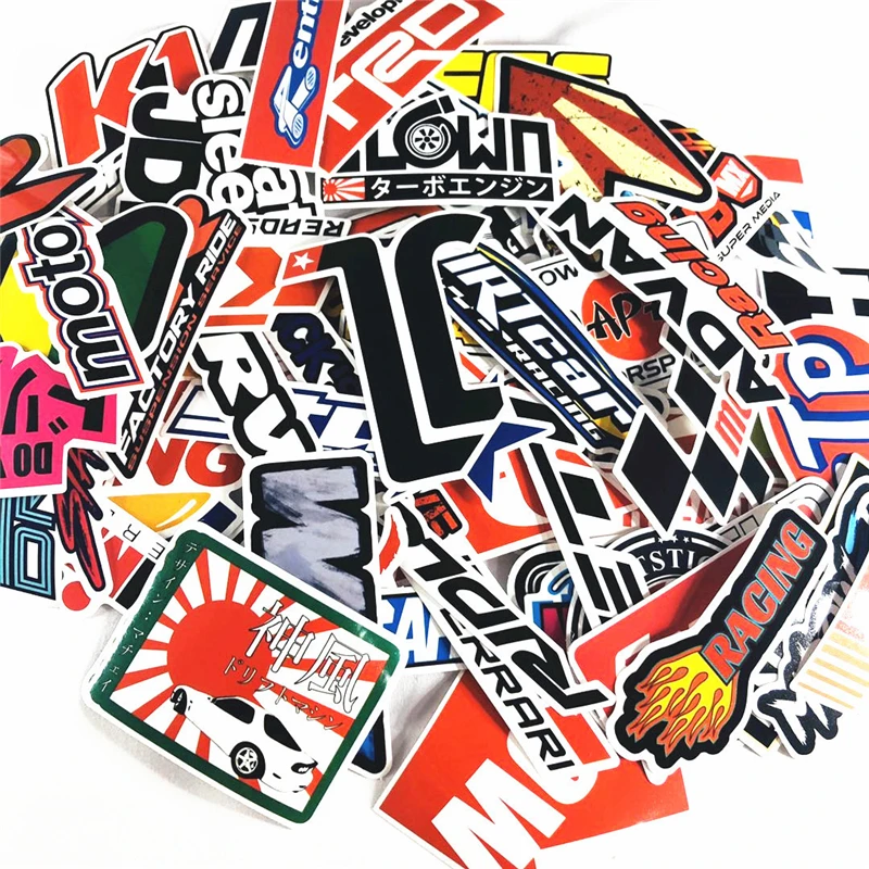 100Pcs Cool Car Motorcycle JDM Modification Graffiti Stickers Skateboard Phone Car Luggage Helmet Waterproof Sticker Car sticker