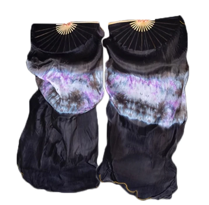 Wholesale Length 180cm Width 90cm Unisex Adult Oriental Belly Dancing Performance Bamboo ribs Fans Veil